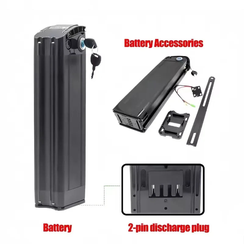 Batterie de vélo pliante 48V 36V  20ah 17ah 10ah Bms intégré pour Silverfish 250W-1000W, Kit moteur Bafang avec chargeur 2A