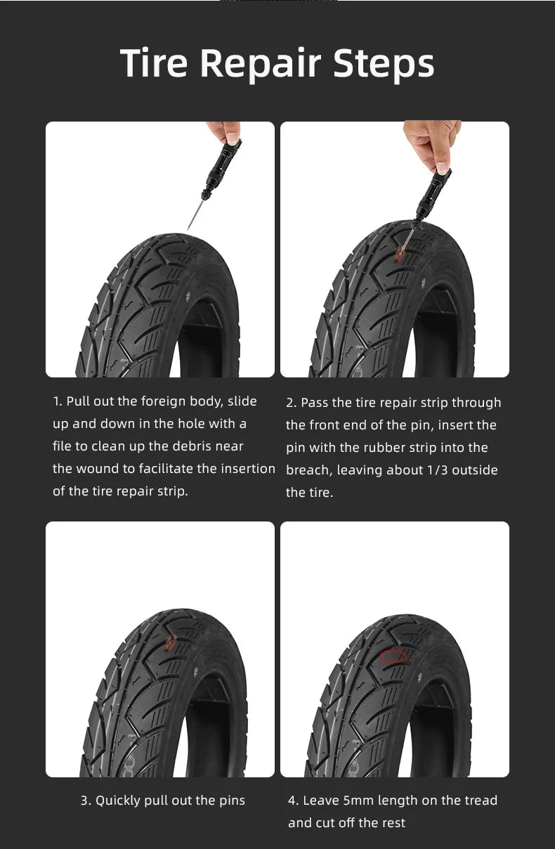Tubeless Tire Repair Kit | Sealant + Rubber Strips | Road Bike