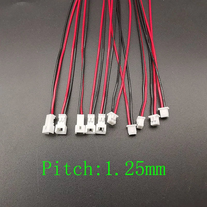 JST Connector Pairs | 1.25/2.0/2.54mm Pitch | 2-Pin + Wire