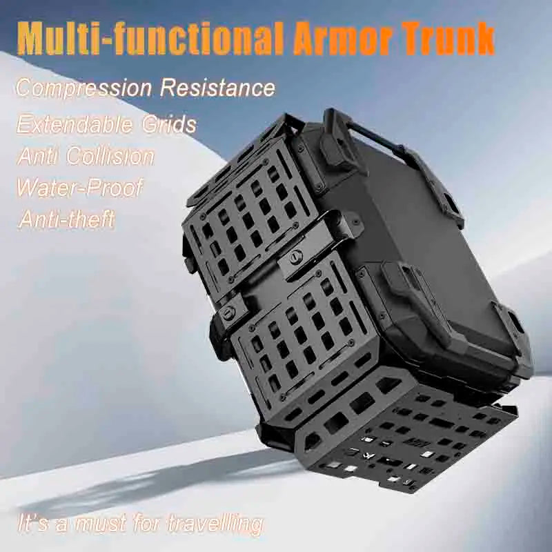 Aluminum Top Box 45L | Waterproof Trunk | Universal Moto Fit