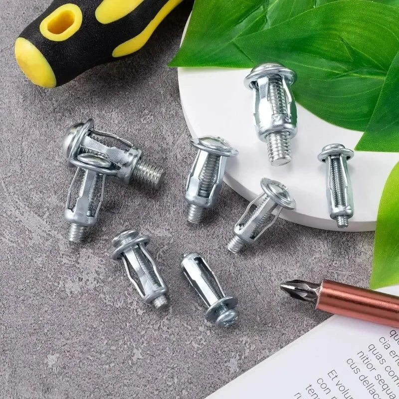4-40pcs License Plate Bolt Kit Petal Shape Rivet Nut Screw Panel Clamp Lock Jack Nuts M4 M5 M6 M8Metal Rivetnut Auto Accessories