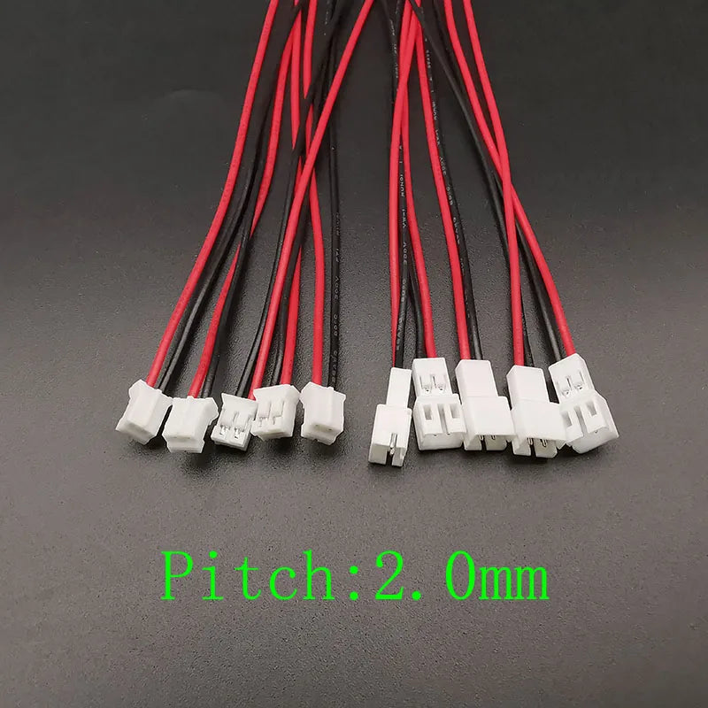 JST Connector Pairs | 1.25/2.0/2.54mm Pitch | 2-Pin + Wire