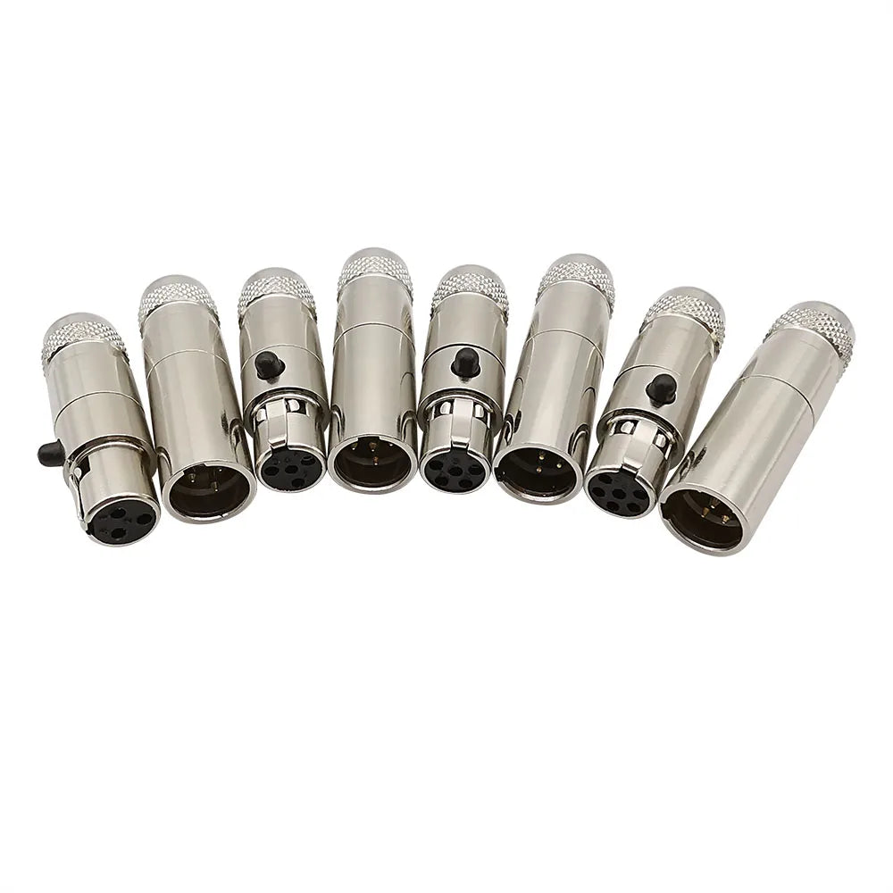 1Pair Metal Mini XLR 3/4/5/6 Pin Female Plug Male
