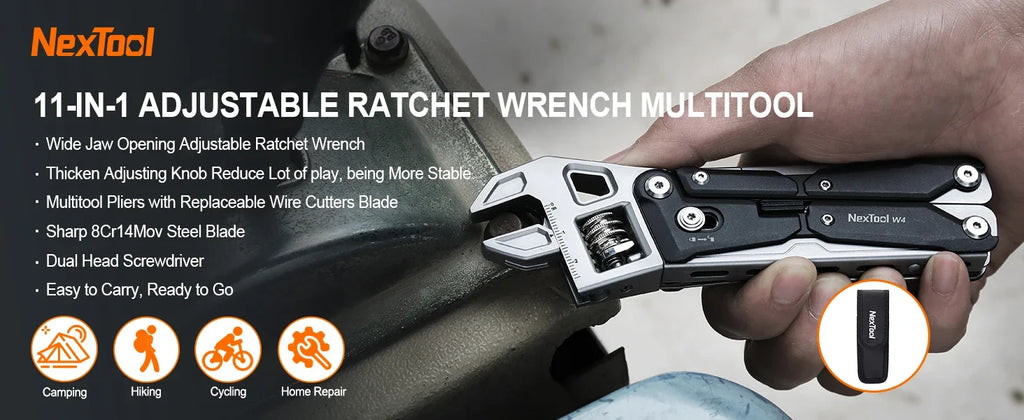 NexTool W4 11-in-1 Multitool | Wrench, Pliers & Knife | Trail Kit