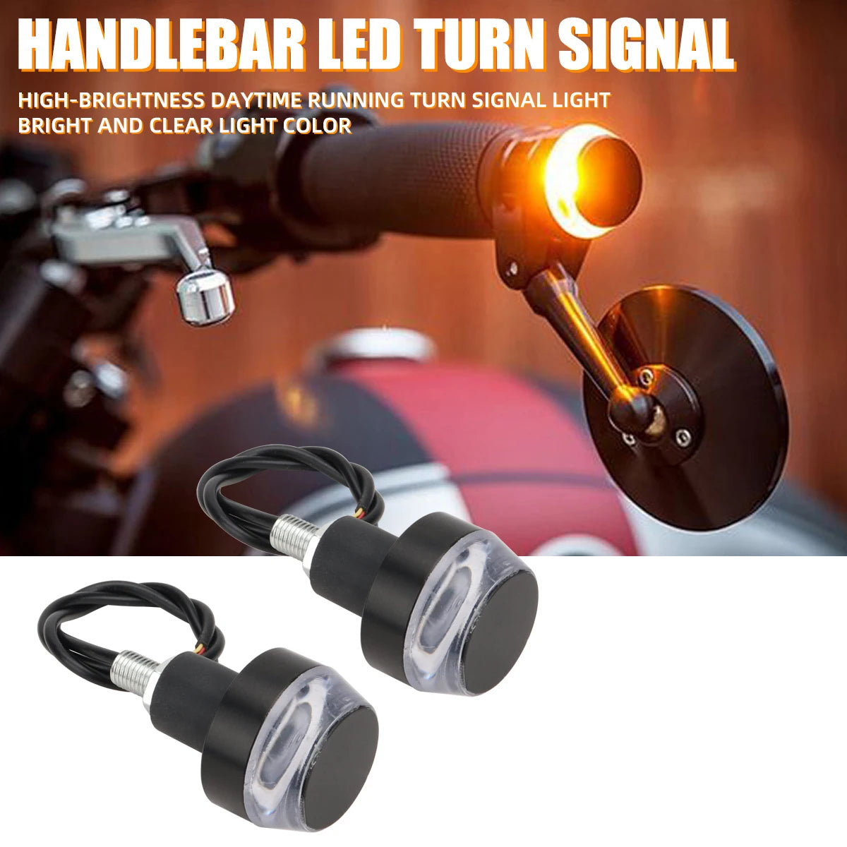 LED Bar-End Turn Signals | 12V Handlebar Indicators | Pair