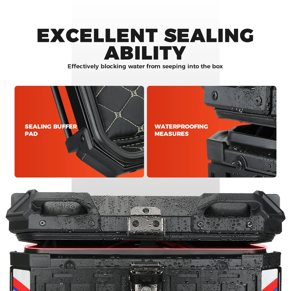 45L Aluminum Top Case | Lockable Rear Luggage Box