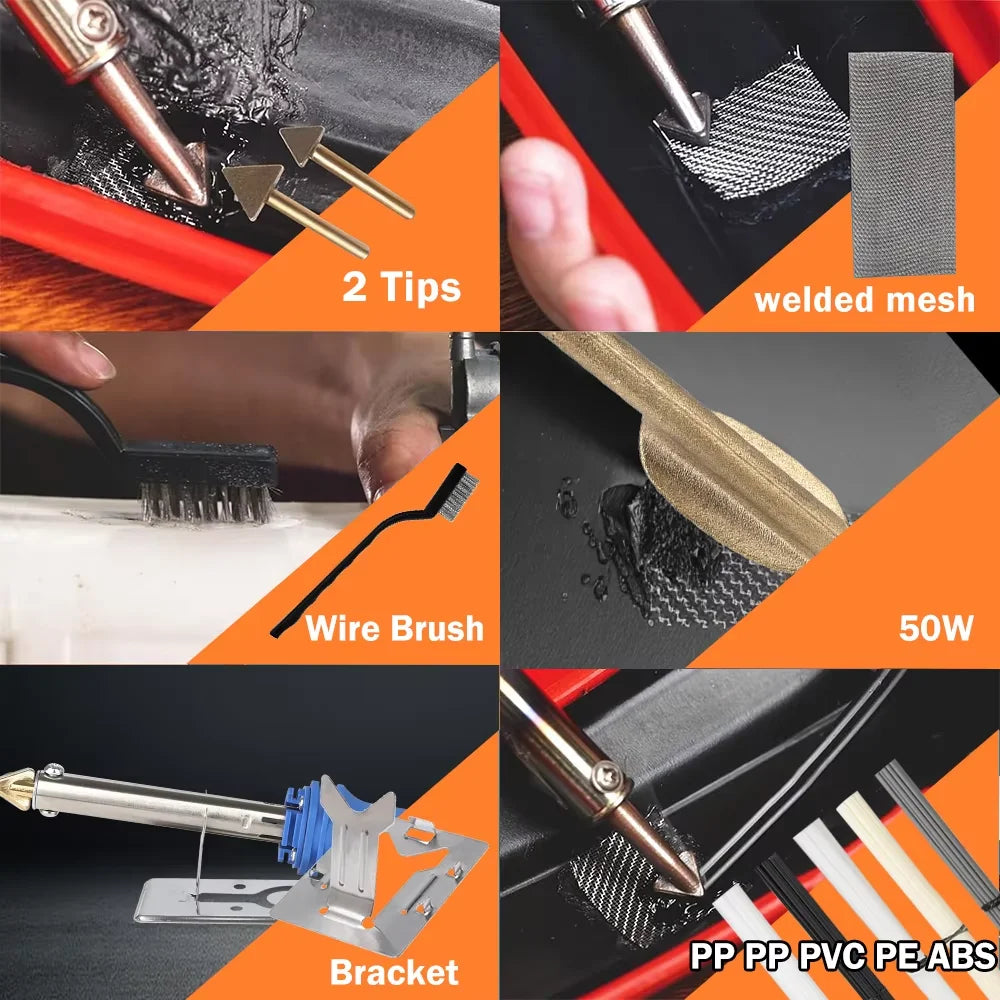 50W/100W Plastic Welding Repair Car Bumper Repair Soldering Iron Kit Temperature Controlled Soldering StationRepair Ironing Tool