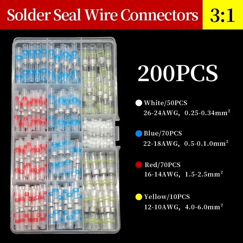 Solder Seal Wire Connectors | 3:1 Heat Shrink | Waterproof Butt Splice