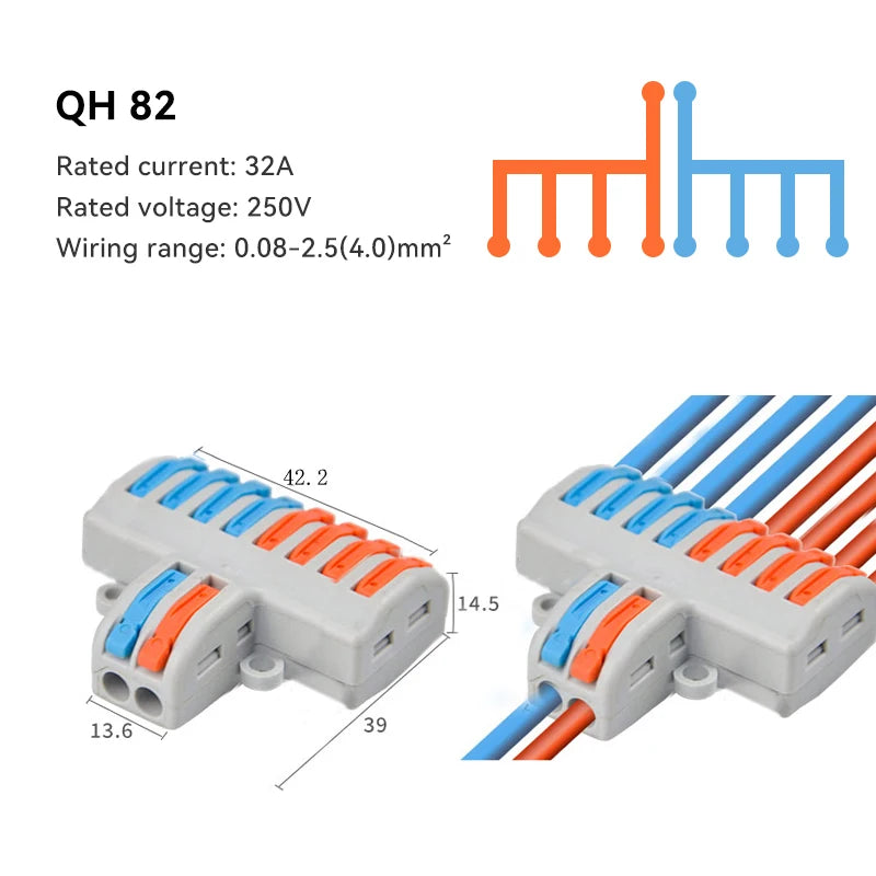 Push-In Wire Connector Splitter | 1-In Multi-Out | 32A 250V