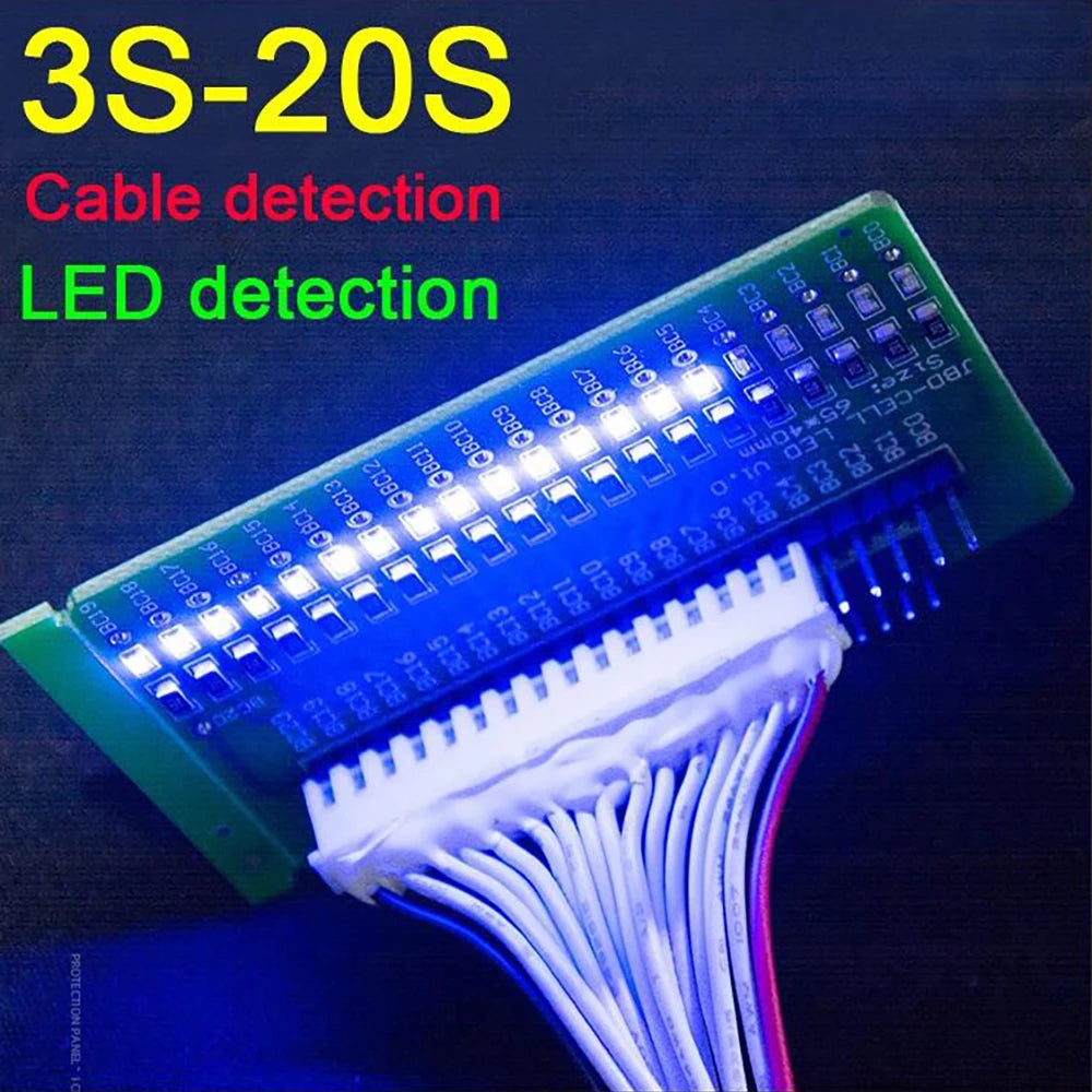 3S ~ 20S LED Detection Board Cable Tester Light FOR Li-ion LifePo4 Lithium Battery Protection Board 4S 7S 8S 10S 13S 14S 16S BMS