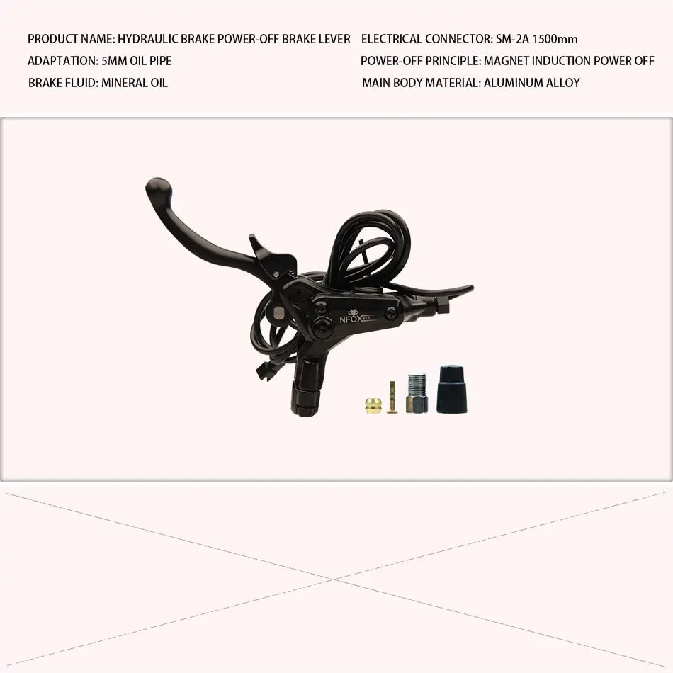 NFOX B015 Hydraulic Brake Lever | Parking Lock & Motor Cut-Off | E-Scooter & E-Bike
