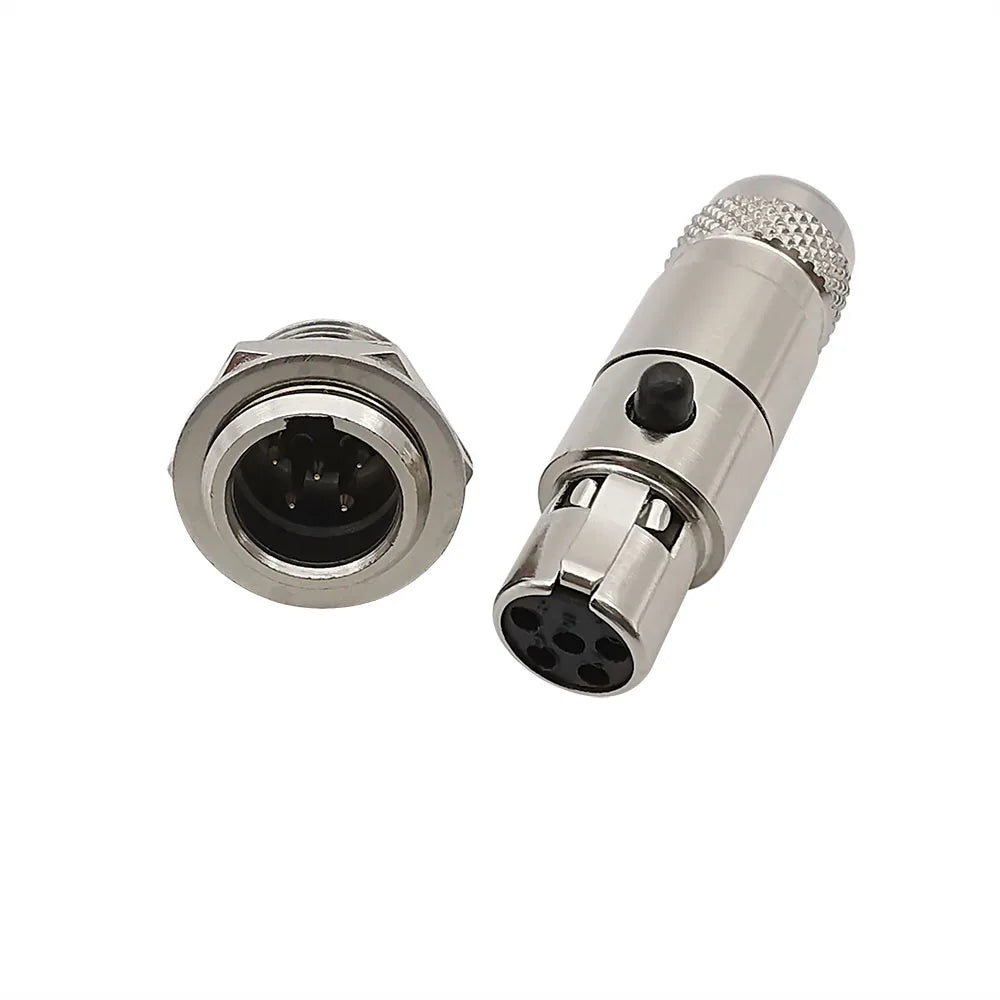 1Pair Metal Mini XLR 3/4/5/6 Pin Female Plug Male