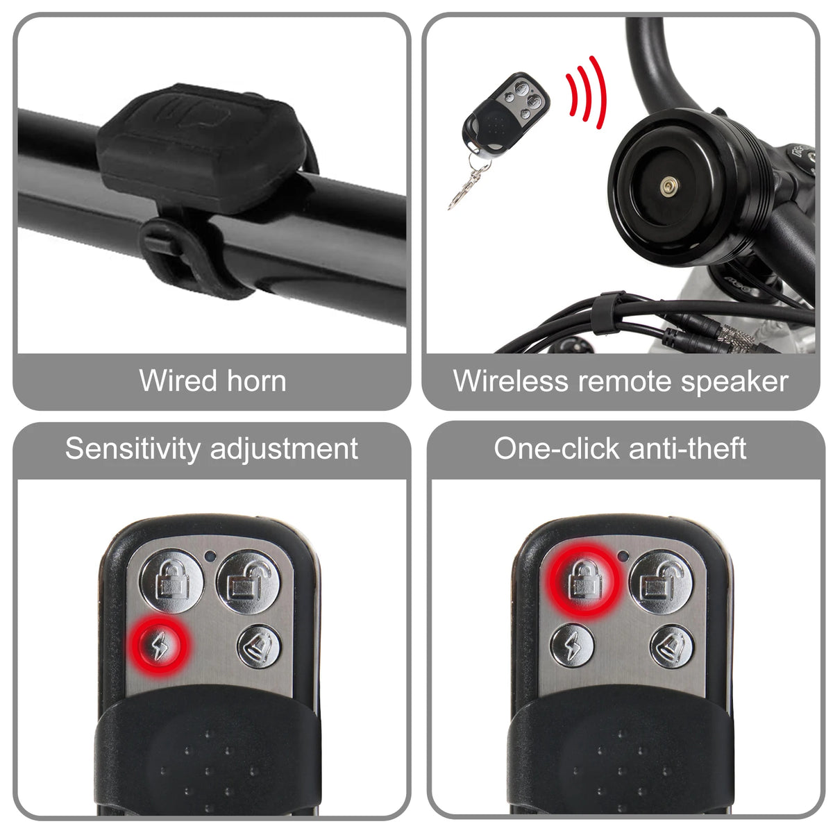 Electric Bike Horn Alarm | Remote Control Anti-Theft | Super Loud