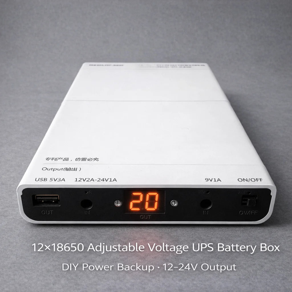 Adjustable 9–24V DC Backup Power Not a Power Bank No Batteries Included