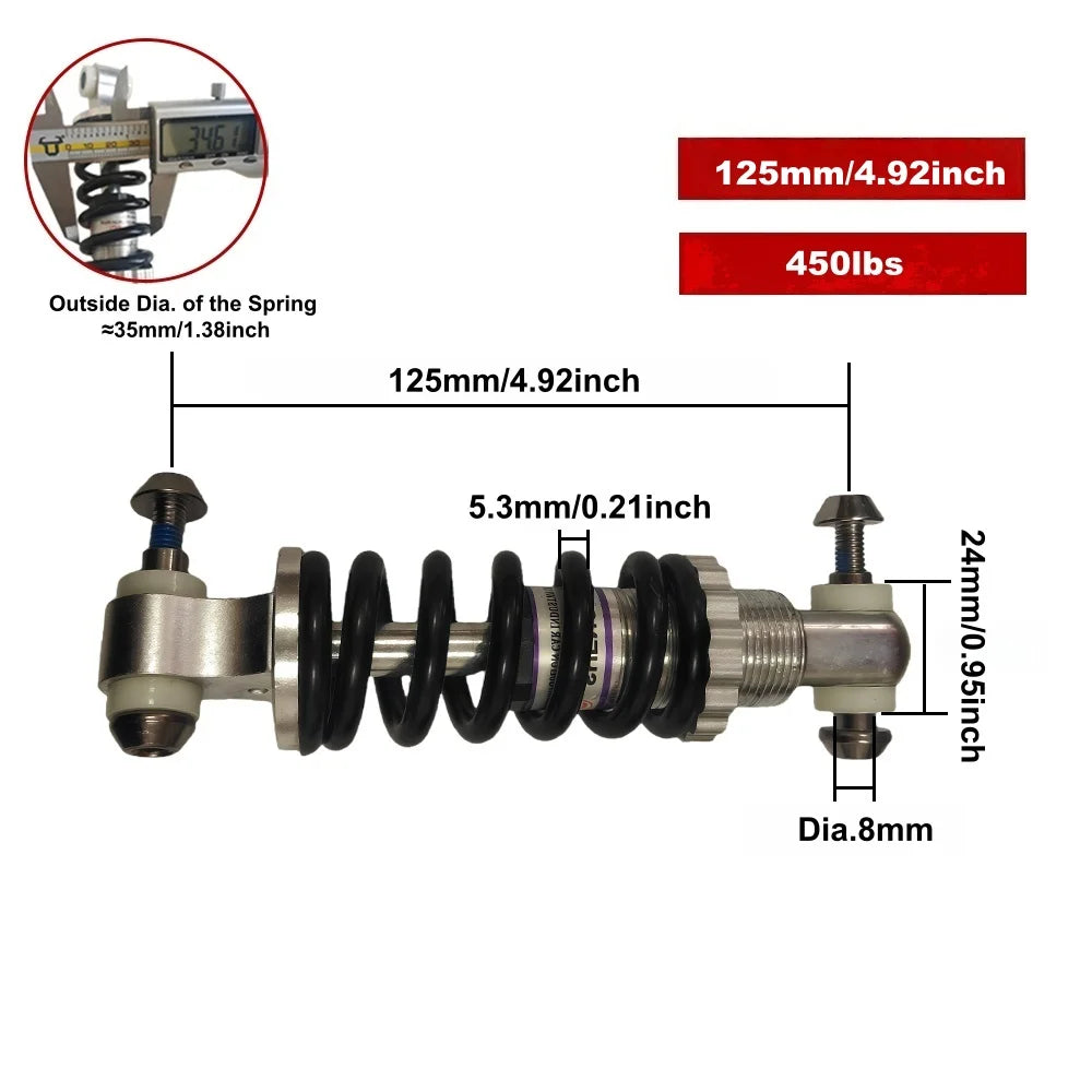 Rear Suspension Shock | 100/125/150mm | E-Bike & MTB