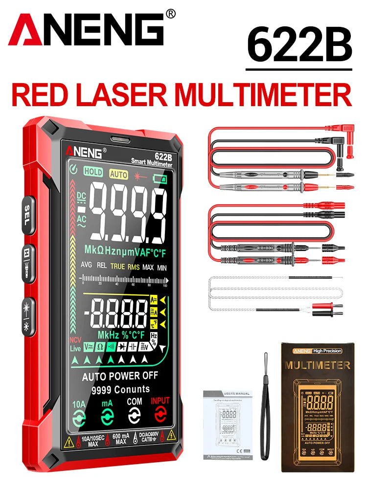 ANENG 622B Multimeter | 9999 Counts | Laser & NCV