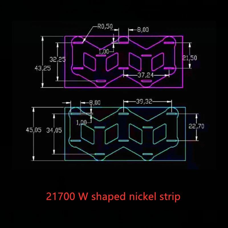 18650 And 21700 Battery 2P Wavy Nickel Strip Nickel Sheet W Type Nickel Strip Coil 2 Units W Type