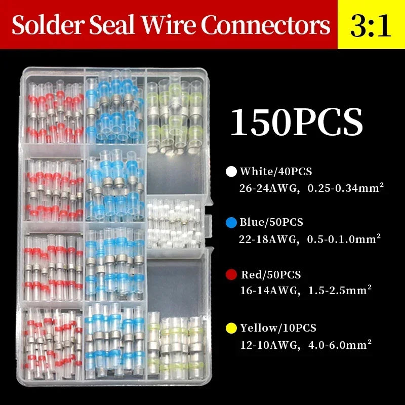Solder Seal Wire Connectors | 3:1 Heat Shrink | Waterproof Butt Splice