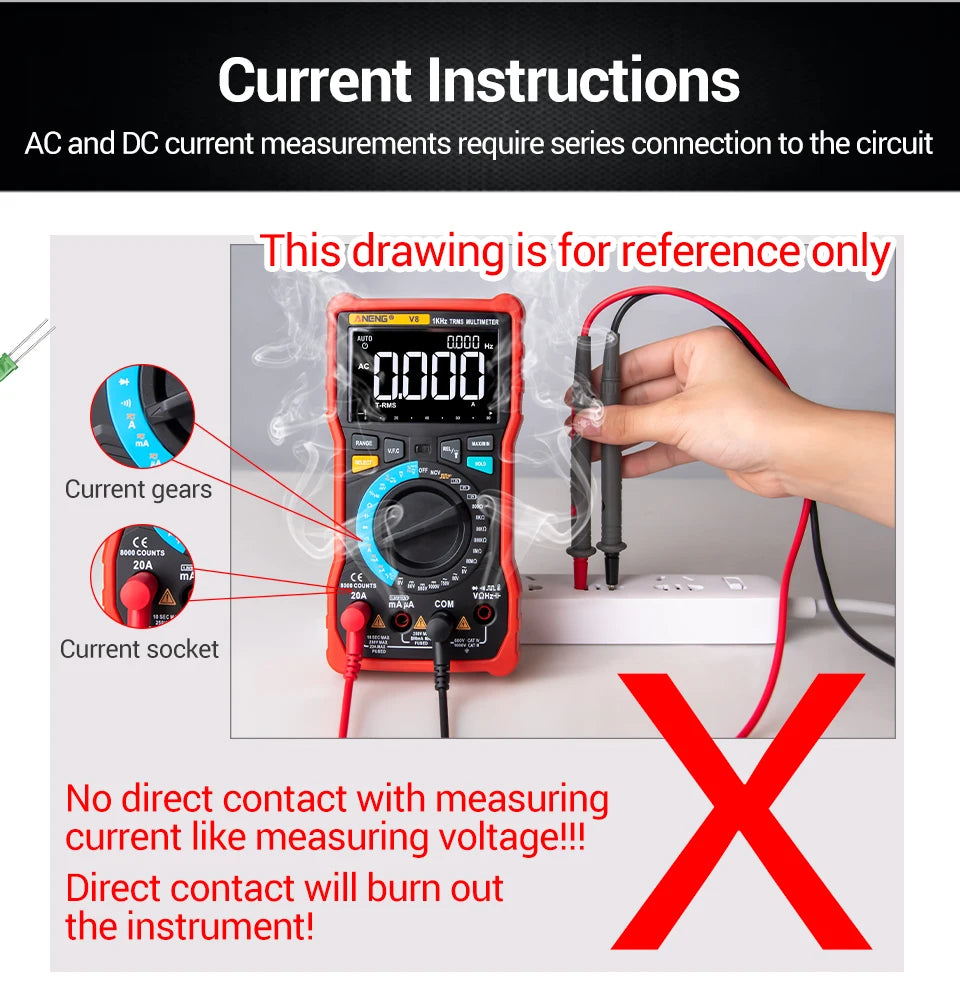 ANENG 622B Multimeter | 9999 Counts | Laser & NCV