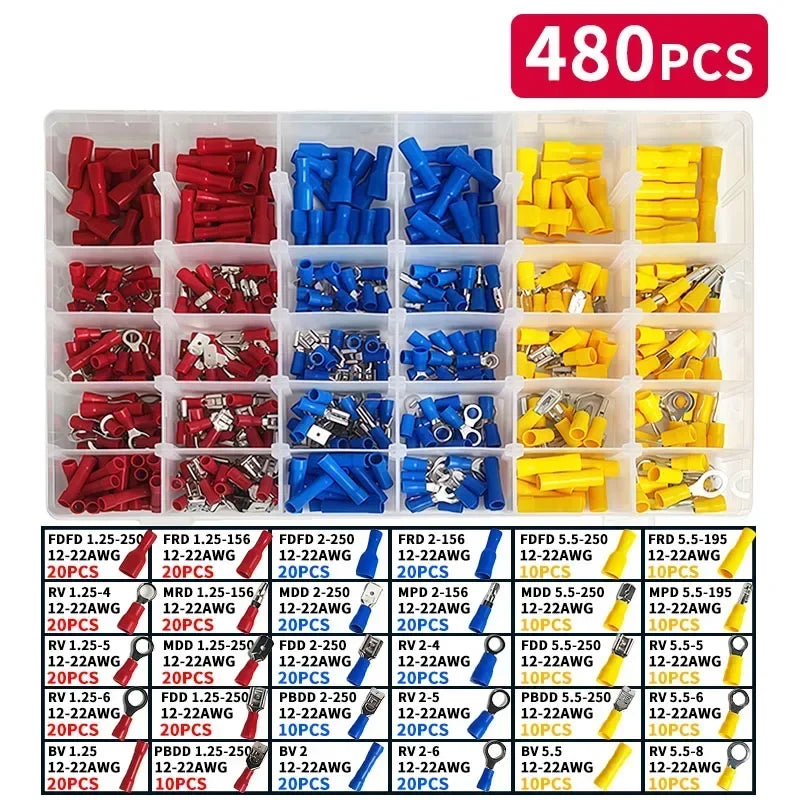 Quick-Connect Terminal Kit | Fork, Ring & Spade | Low-Voltage DC