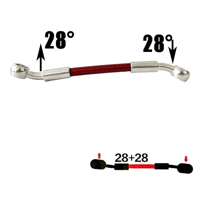 Braided Hydraulic Brake Hose | 10mm Banjo, 28-Degree Fitting | Universal Motorcycle Racing Line