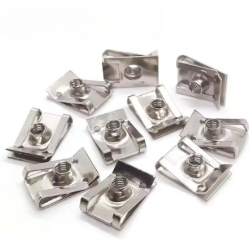Stainless Steel U-Type Clips | M4–M8 Reed Nuts | Car, Motorcycle & Scooter