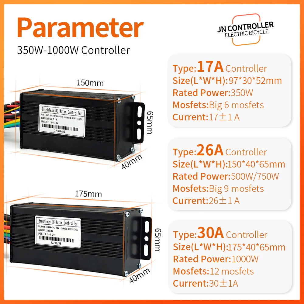 E-Bike Sine Wave Controller | S966 Display Ready | 24/36/48V