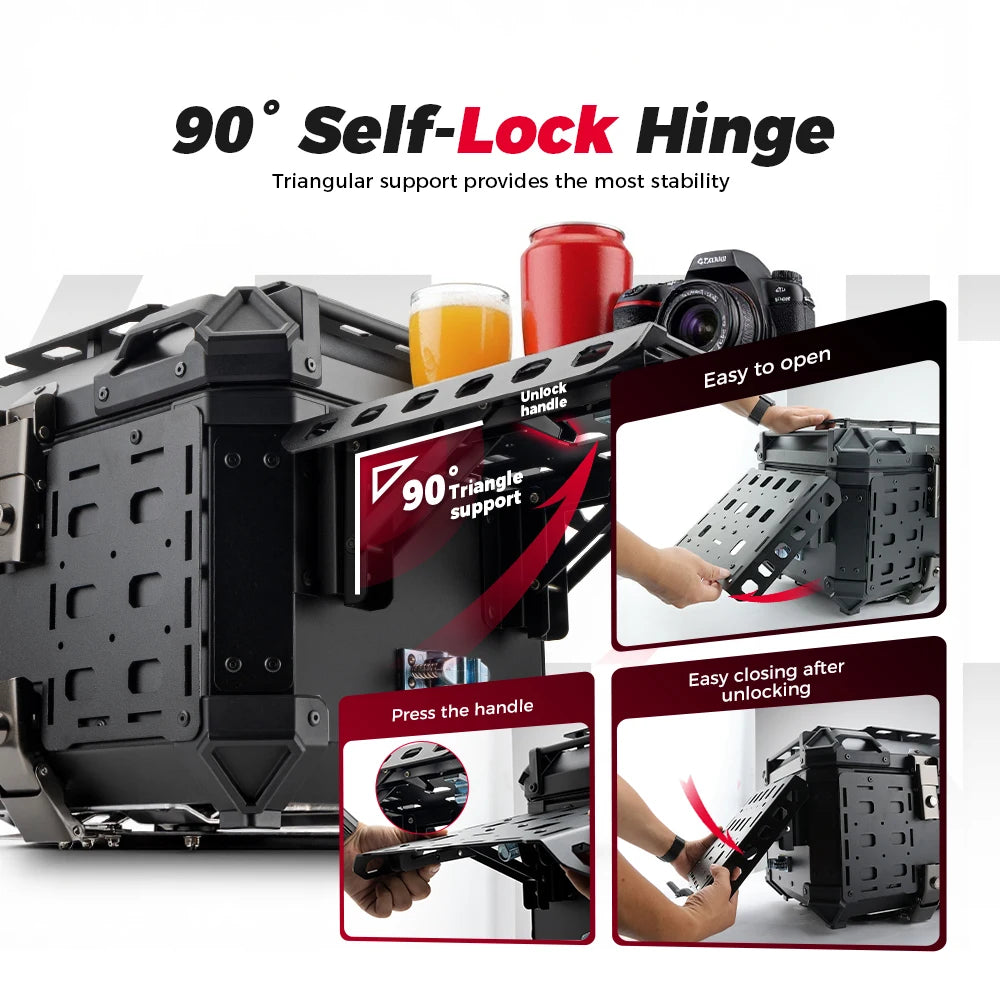 45L Aluminum Top Case | Lockable Rear Luggage Box
