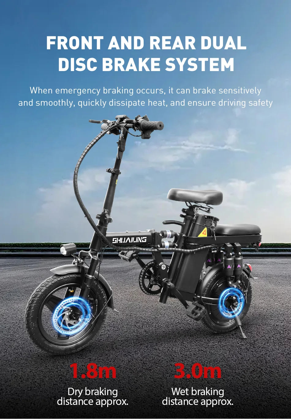 14in Folding E-Bike | 48V 400W Up to 40 km/h | Mini City Commuter