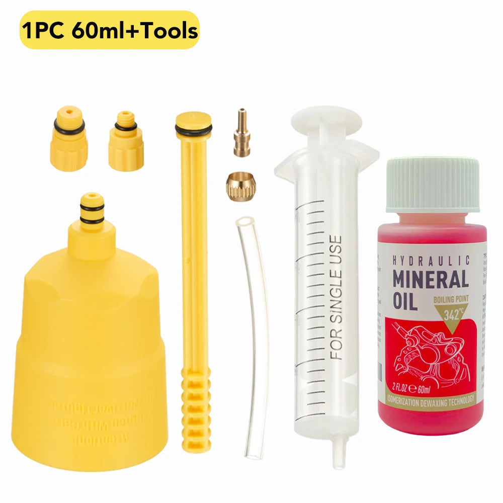 Hydraulic Disc Brake Bleed Kit + 60ml Mineral Oil | Fits Shimano, Tektro, SRAM, Nutt & Magura Brakes