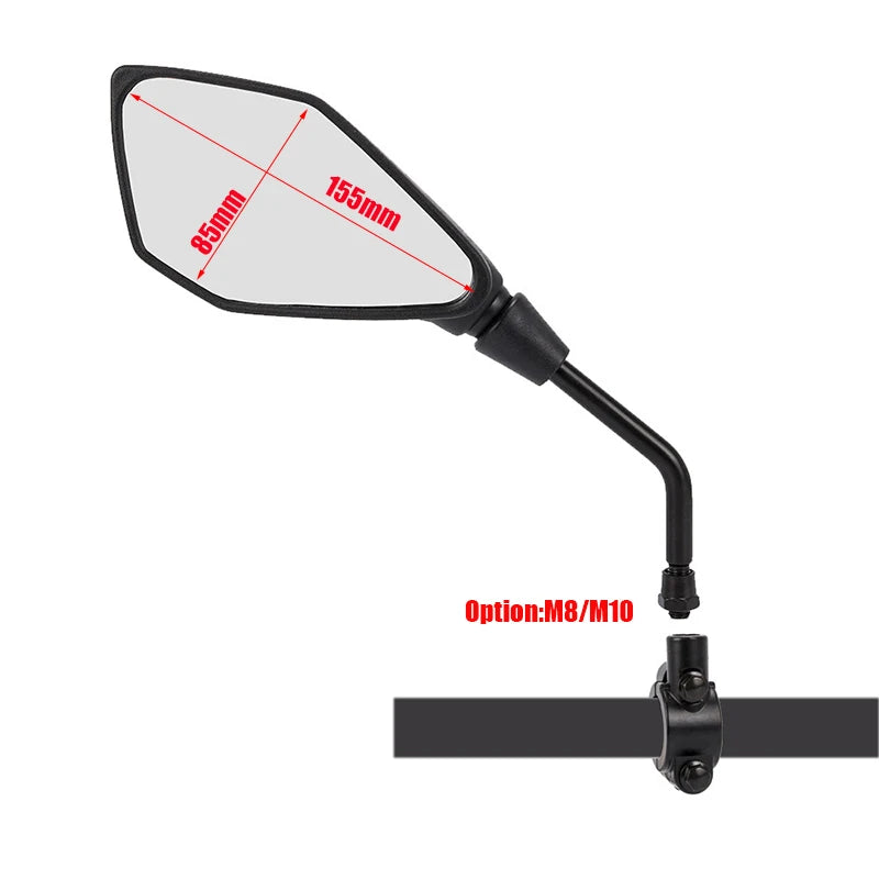 Handlebar Mirrors (Pair) | Convex Wide-Angle | 8/10mm Mount
