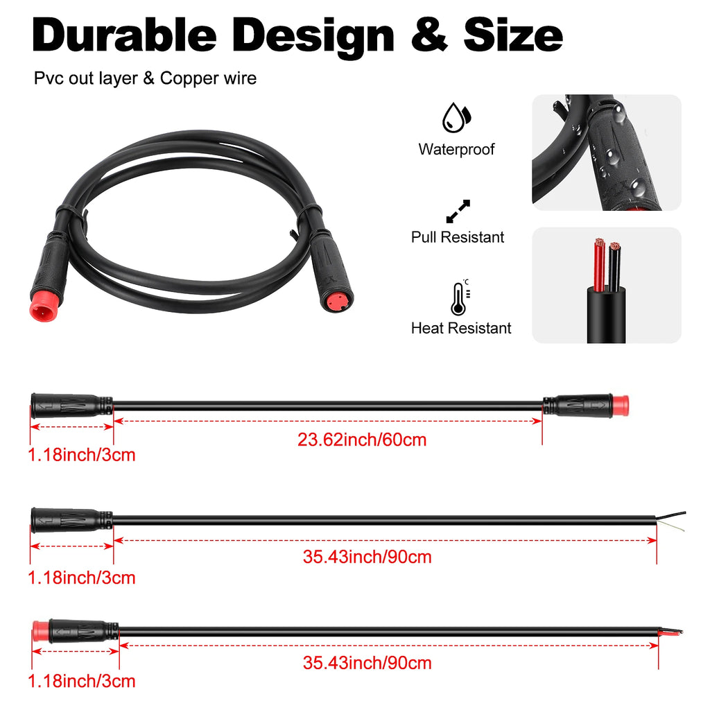E-Bike Extension Cables | 2/3/4/5/8/9 Pin | Motor, Brake, Display, Controller & Throttle