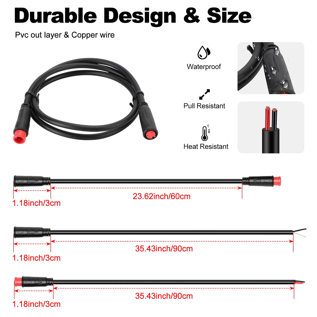 E-Bike Extension Cables | 2/3/4/5/8/9 Pin | Motor, Brake, Display, Controller & Throttle