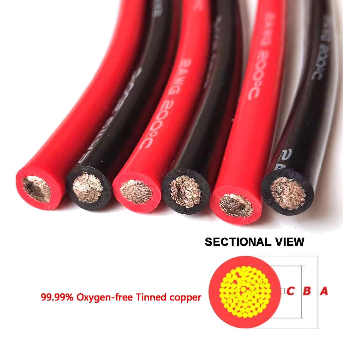 Super-Soft Silicone Wire | Red/Black 6–24AWG | Car Battery / Power