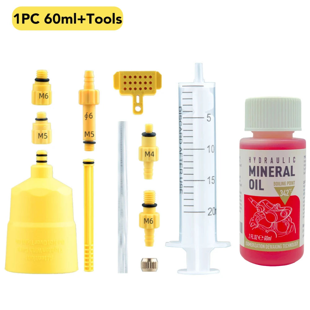 Hydraulic Disc Brake Bleed Kit + 60ml Mineral Oil | Fits Shimano, Tektro, SRAM, Nutt & Magura Brakes