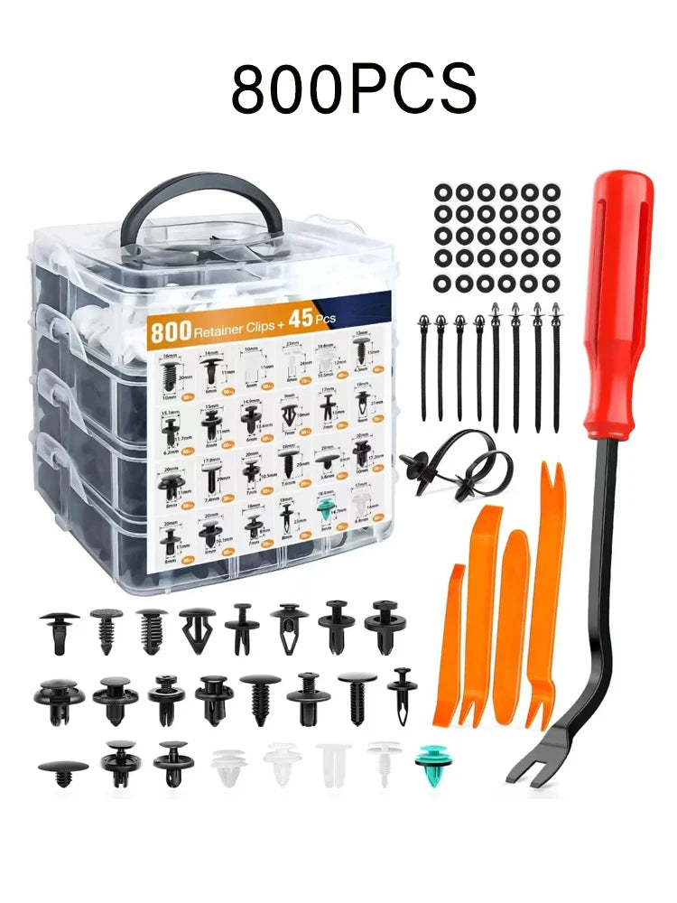 Car Fastener Clip Kit | Push Retainer Rivets | Fender, Bumper & Door Trim