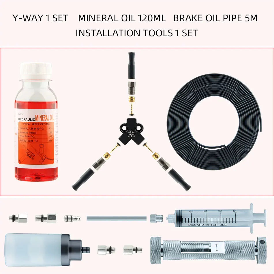 NFOX Hydraulic Brake Three-Way Connector | Aluminum One-to-Two Splitter | Tricycle