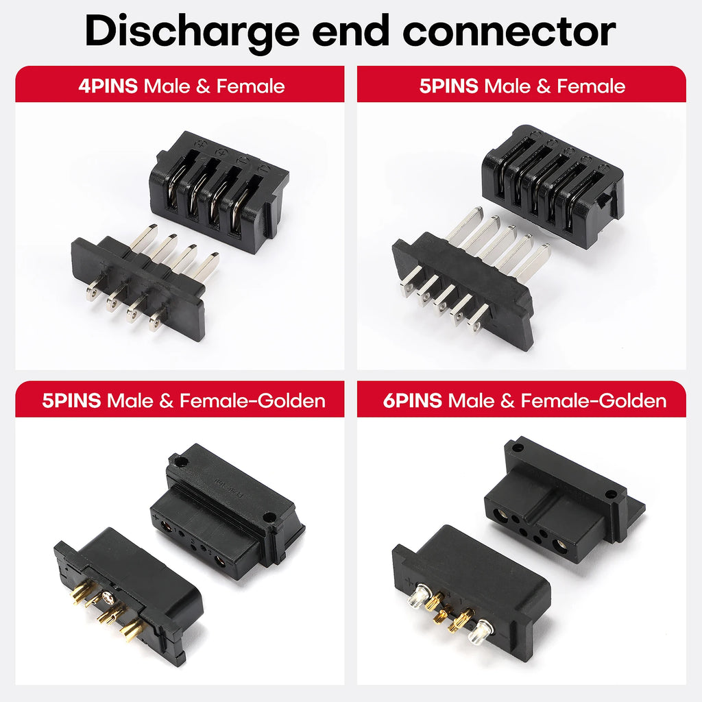 Hailong Battery Discharge Connector | 4/5 Pin, Male or Female | E-Bike