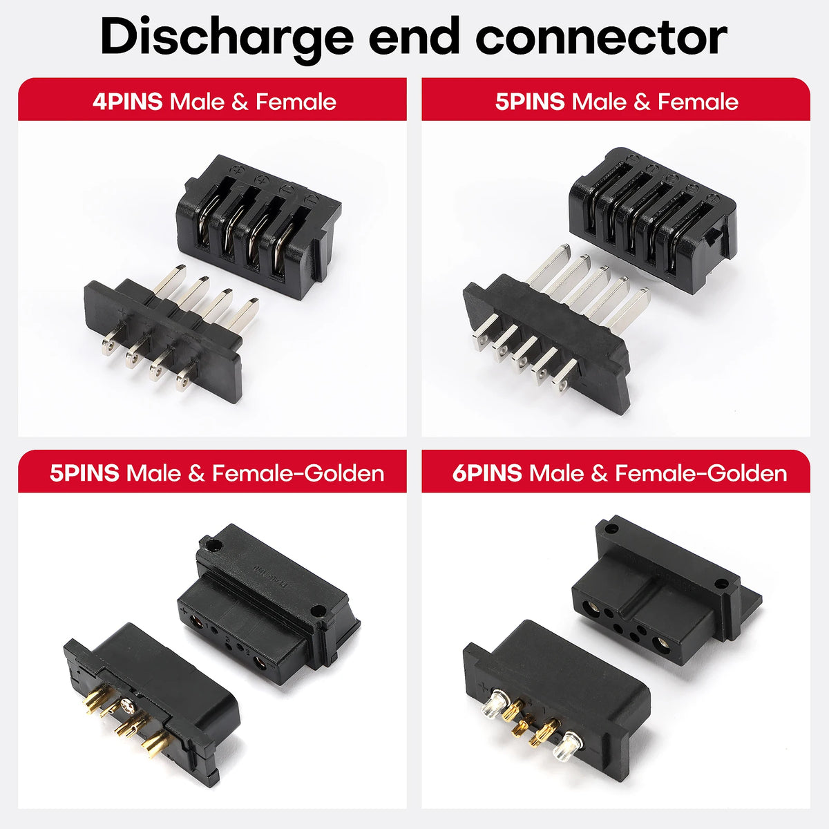 Hailong Power Discharge Connector 4pins / 5pins Male Or Female/ Ebike Parts Power Plug