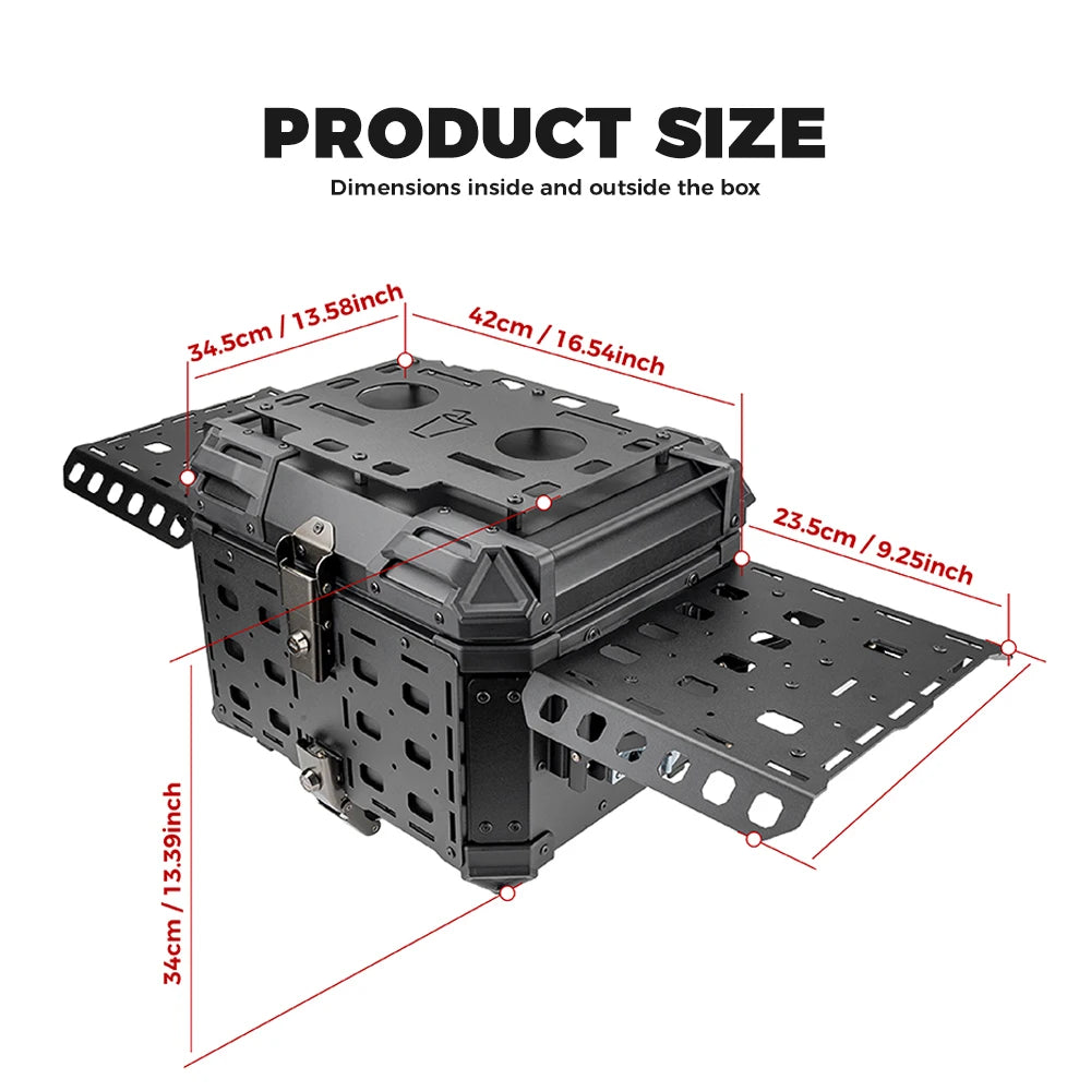 45L Aluminum Top Case | Lockable Rear Luggage Box