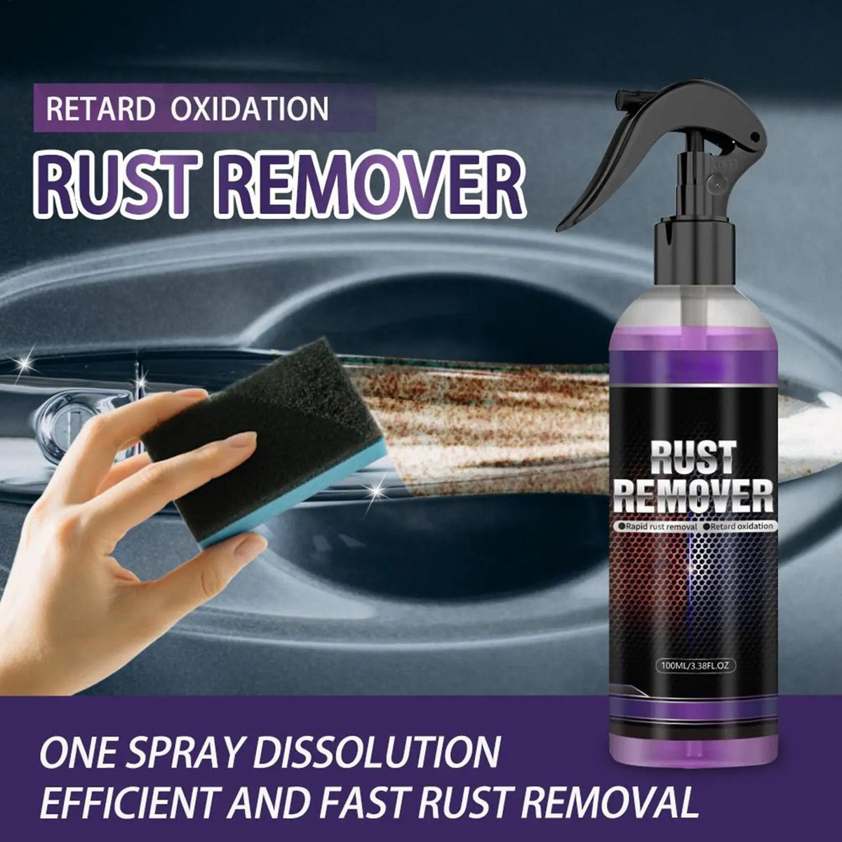 100ml Removal Cleaning Spray Rust Remover For Metal Rust Removal Spray for Beginners Family Automotive Interior Truck SUVs