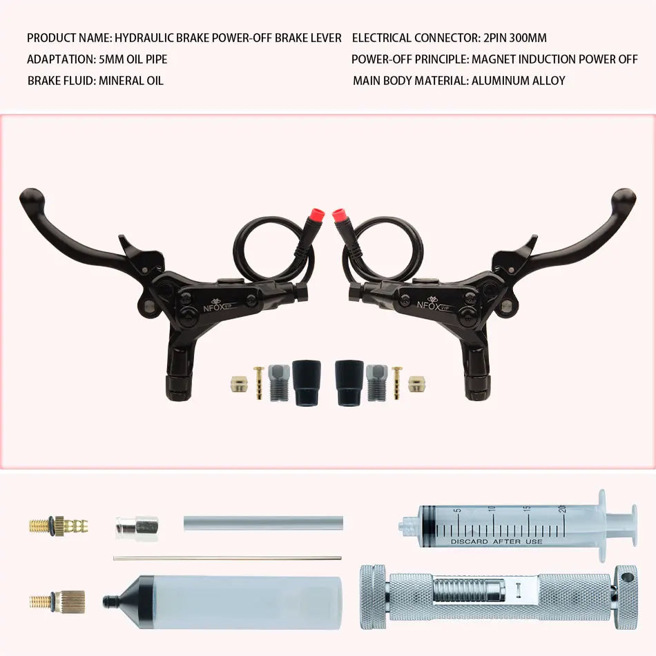 NFOX B015 Hydraulic Brake Lever | Parking Lock & Motor Cut-Off | E-Scooter & E-Bike