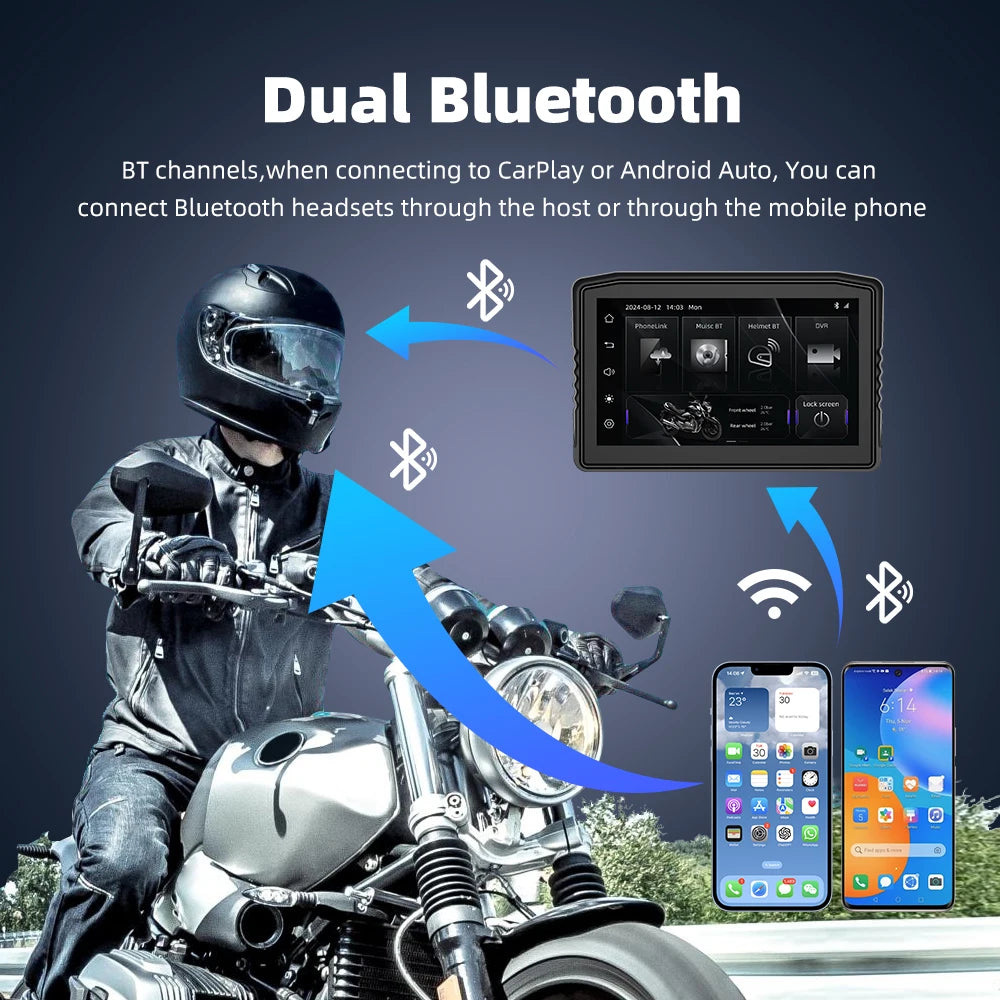 EKIY 6.25" Moto CarPlay Dashboard | Wireless Android Auto | GPS Navigation