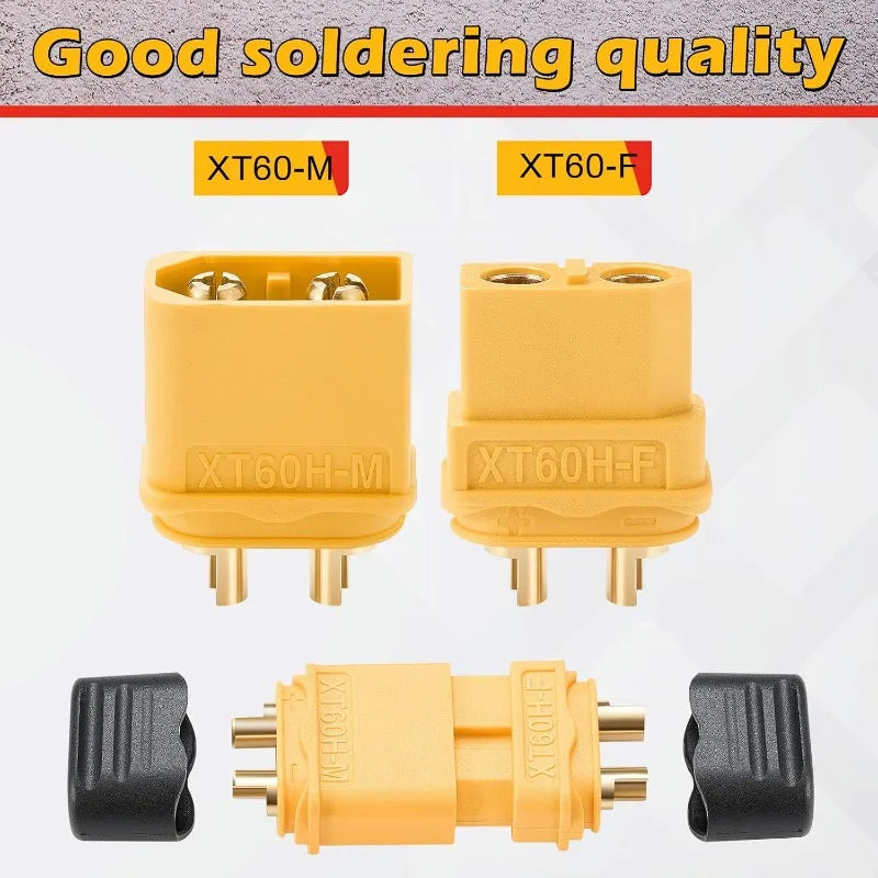 XT60H Bullet Connector Plugs | Male & Female w/ Sheath | RC LiPo