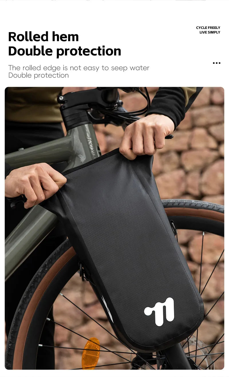 WEST BIKING Bike Front Fork Bag Quick Release Waterproof For Mtb Road Bike Bikepacking Cycling Storage Bag 5.5L Large Capacity
