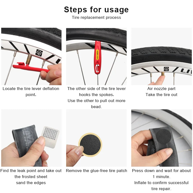 Glueless Tire Patch Kit | 10 Self-Adhesive Patches