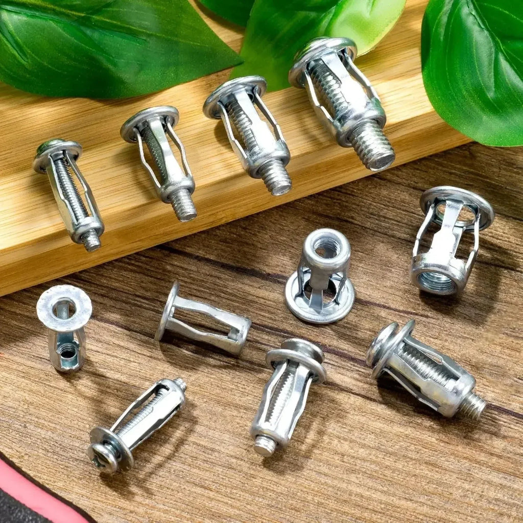 4-40pcs License Plate Bolt Kit Petal Shape Rivet Nut Screw Panel Clamp Lock Jack Nuts M4 M5 M6 M8Metal Rivetnut Auto Accessories