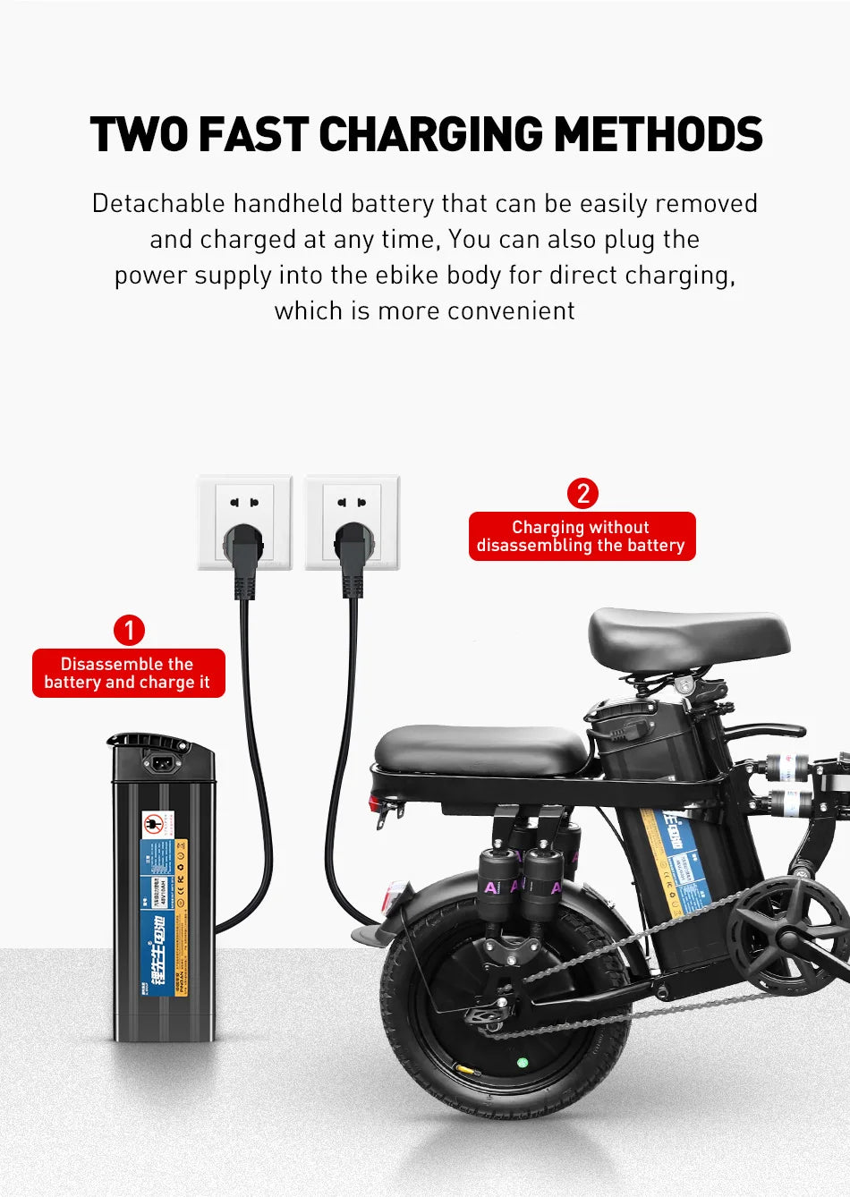 14in Folding E-Bike | 48V 400W Up to 40 km/h | Mini City Commuter