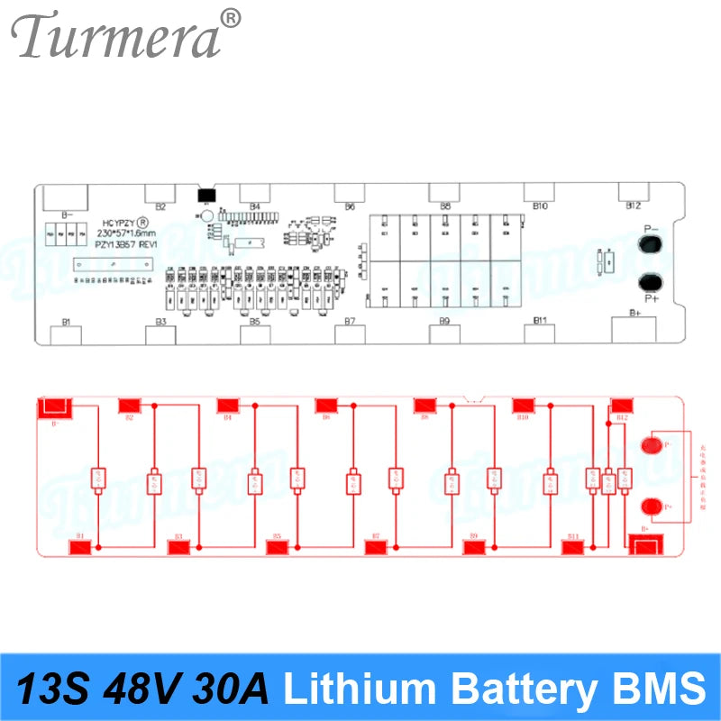 Turmera 13S 48V 30A BMS | Lithium Protection Board | E-Bike