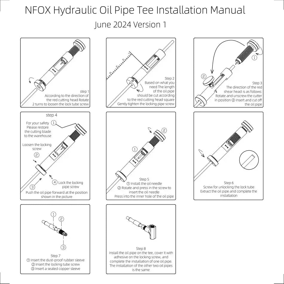 NFOX Hydraulic Brake Three-Way Connector | Aluminum One-to-Two Splitter | Tricycle